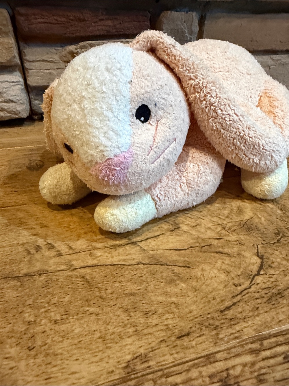 Vintage 2000 TY Baby HoneyBunnyBaby Rabbit Stuffed Animal Orange Rattle- no tag